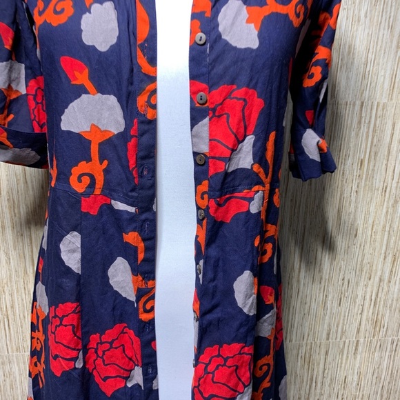 Bombay & Paisley Button Front Floral Shirtdress XSmall Womens - Picture 9 of 14